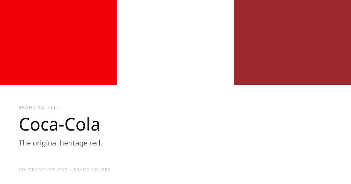 Coca-Cola Color Palette — Hex Codes & Brand Colors | ColorArchive