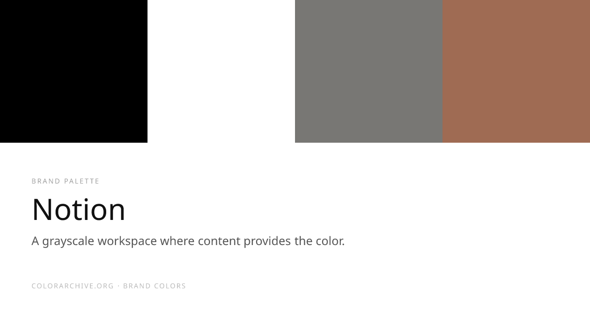 Notion Color Palette — Hex Codes & Brand Colors | ColorArchive