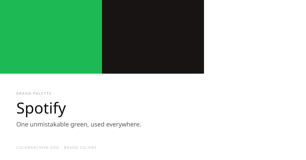 Spotify Color Palette — Hex Codes & Brand Colors | ColorArchive