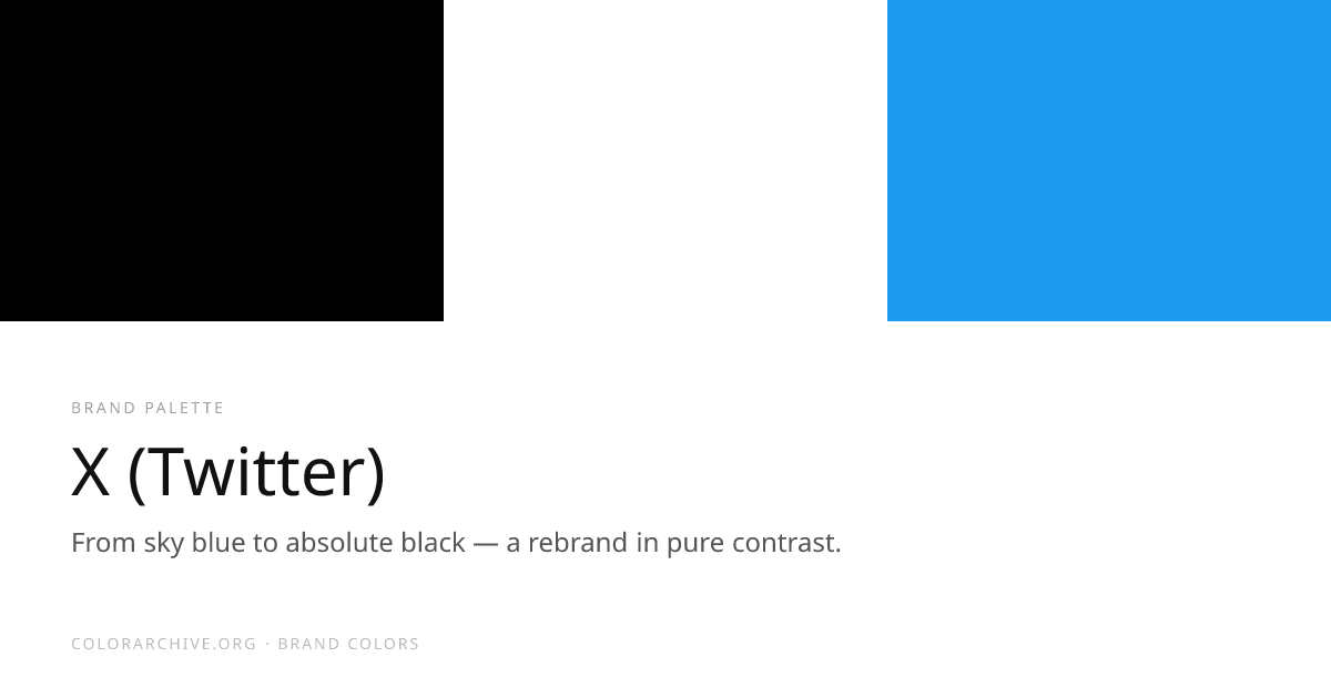 X (Twitter) Color Palette — Hex Codes & Brand Colors | ColorArchive