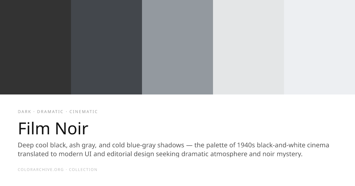 Film Noir — Color Palette | ColorArchive