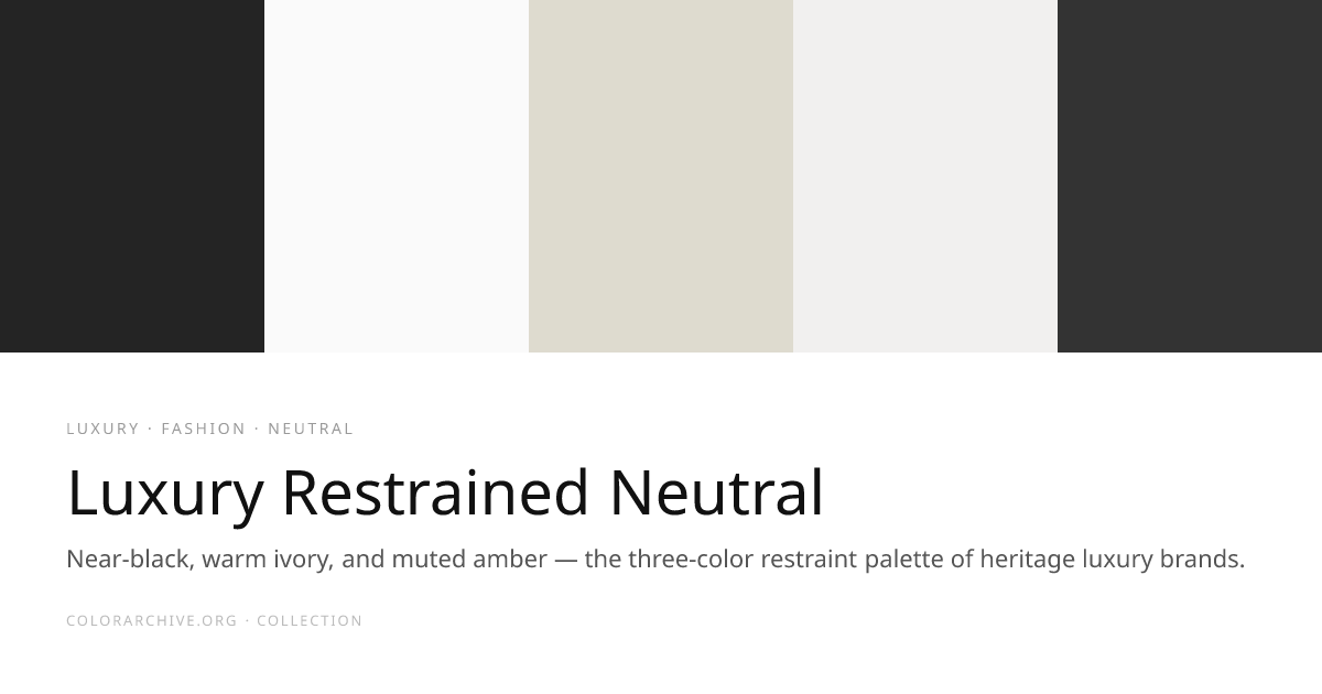 Luxury Restrained Neutral — Color Palette | ColorArchive