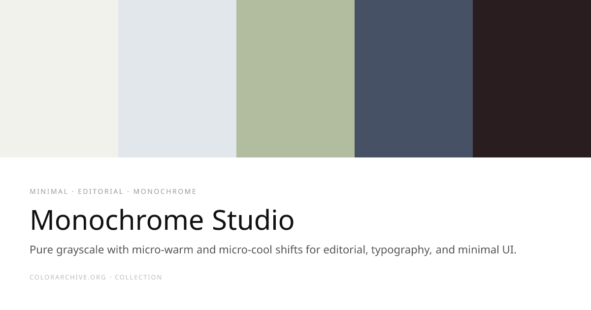 Monochrome Studio — Color Palette | ColorArchive