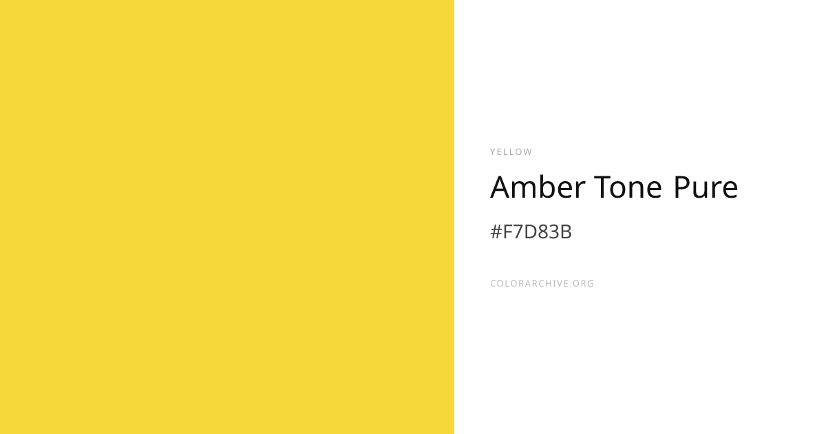 Amber Tone Pure — #F7D83B Hex Color Code | ColorArchive