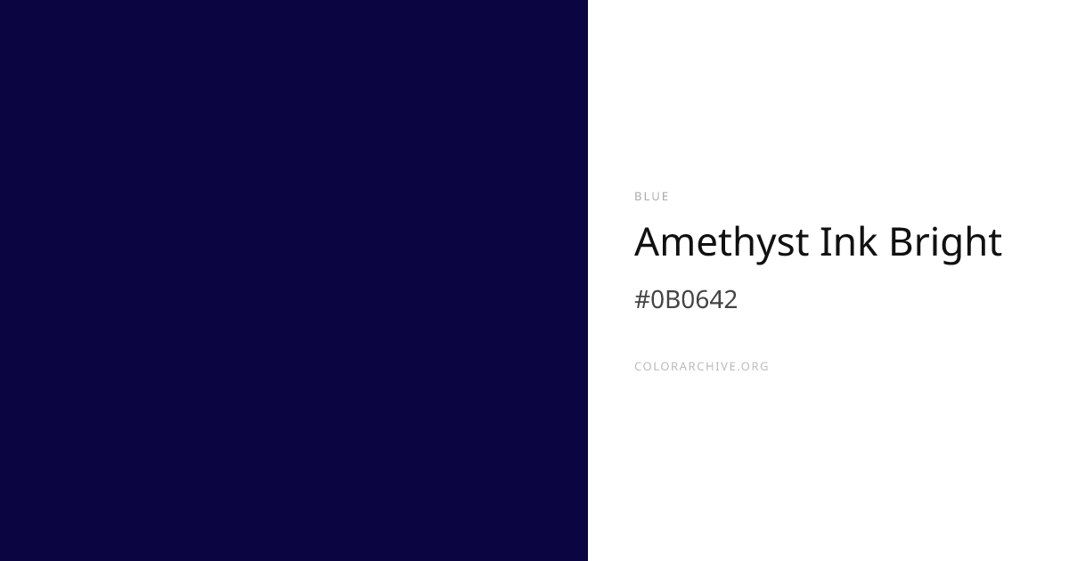 Amethyst Ink Bright — #0B0642 Hex Color Code | ColorArchive