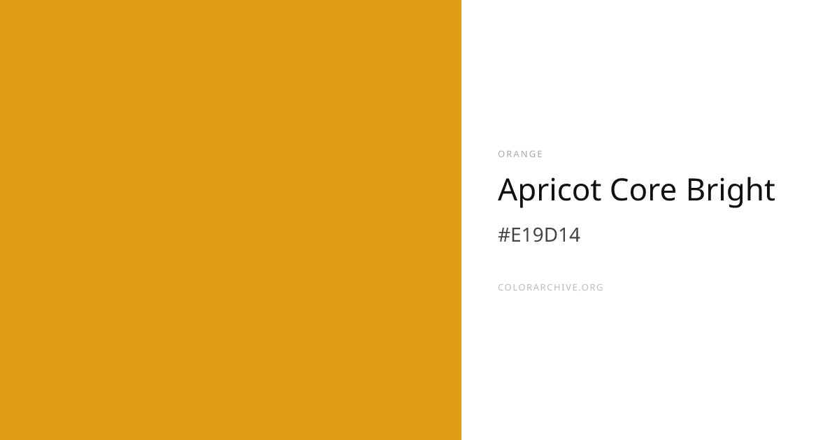 Apricot Core Bright — #E19D14 Hex Color Code | ColorArchive