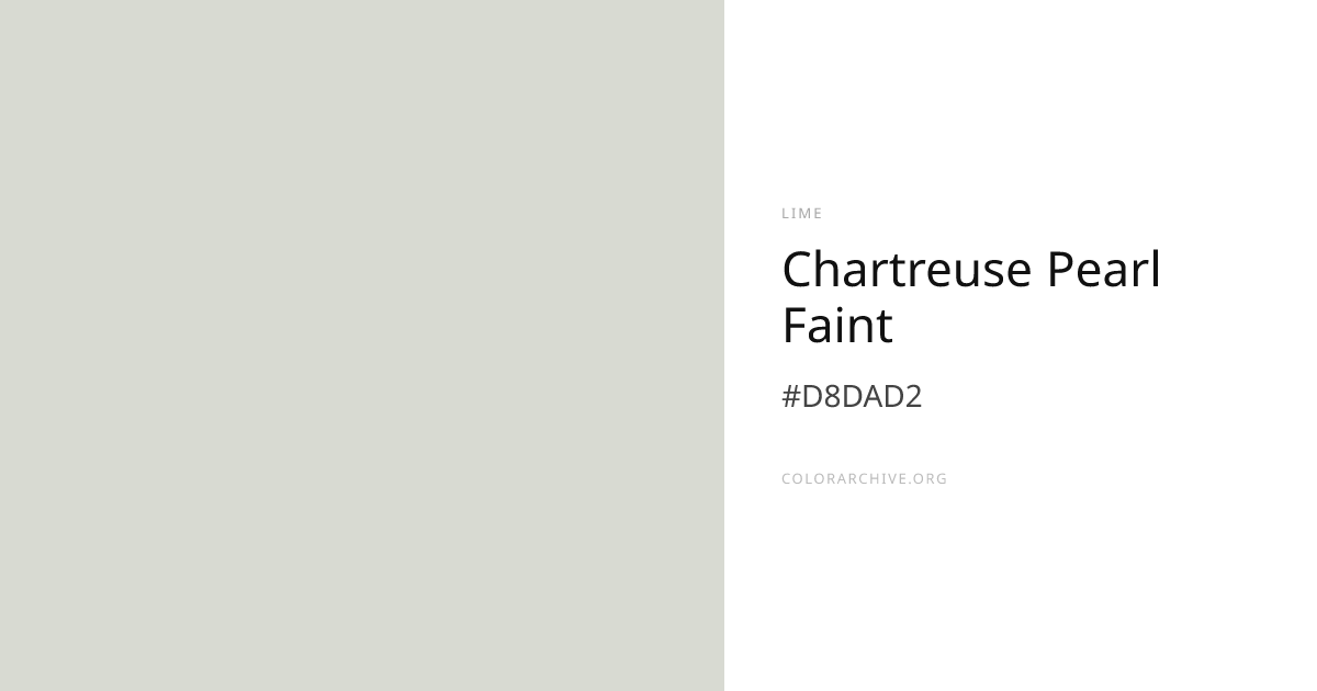 Chartreuse Pearl Faint — #D8DAD2 Hex Color Code | ColorArchive