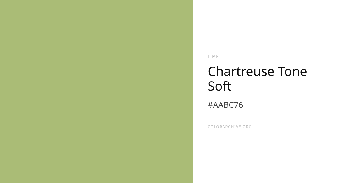 Chartreuse Tone Soft — #AABC76 Hex Color Code | ColorArchive