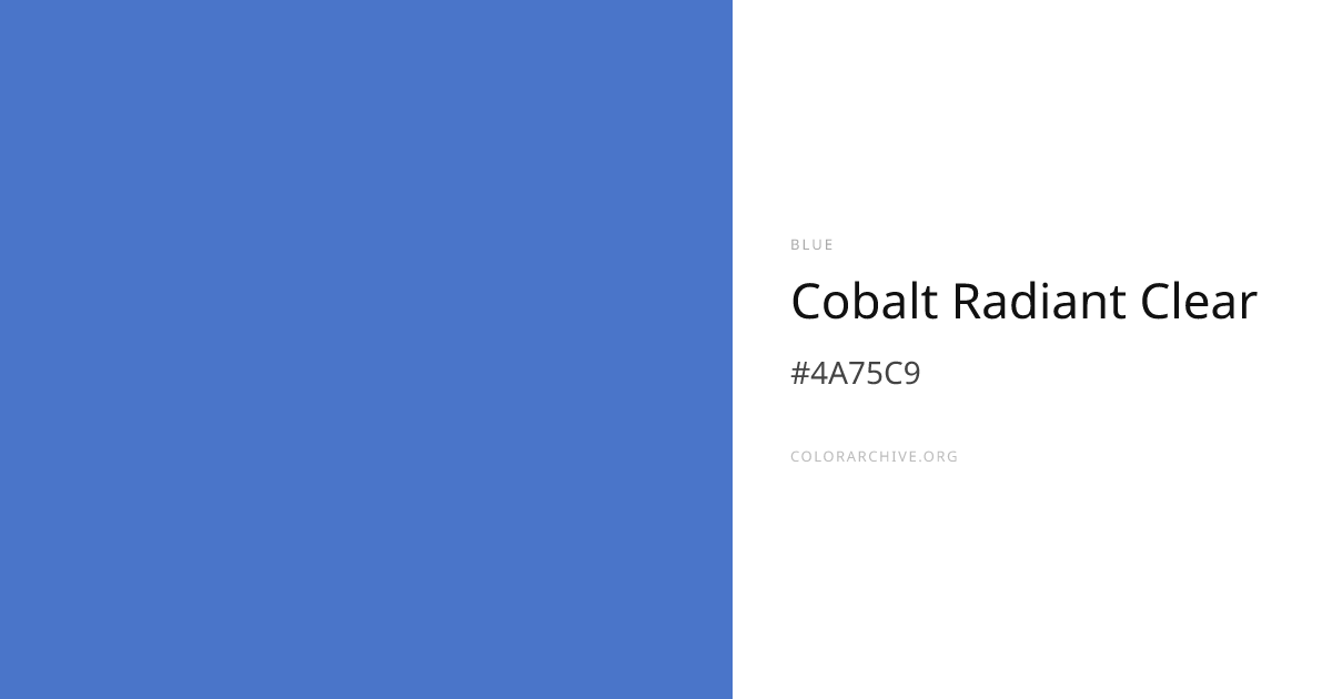 Cobalt Radiant Clear — #4A75C9 Hex Color Code | ColorArchive