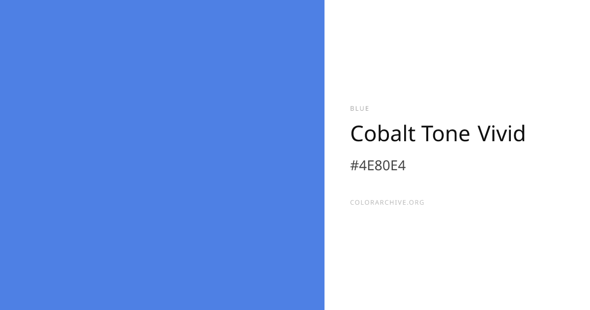 Cobalt Tone Vivid — #4E80E4 Hex Color Code | ColorArchive