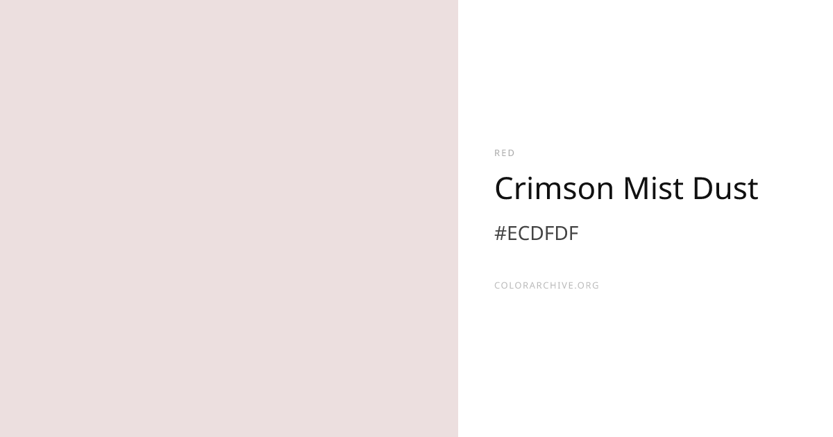 Crimson Mist Dust — #ECDFDF Hex Color Code | ColorArchive