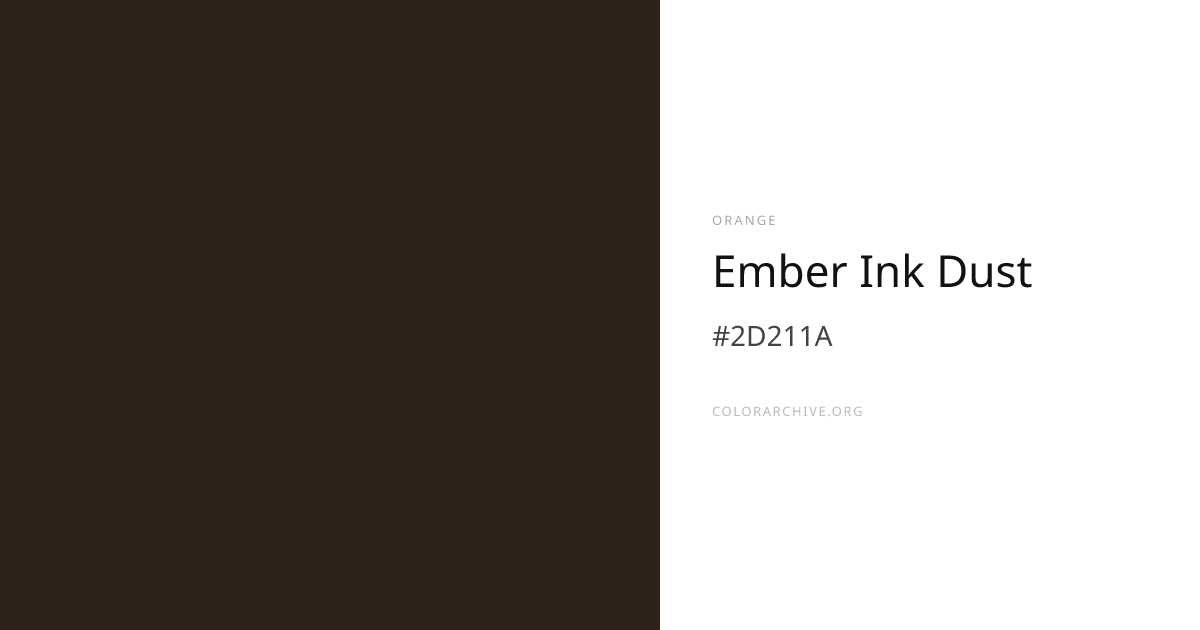 Ember Ink Dust — #2D211A Hex Color Code | ColorArchive