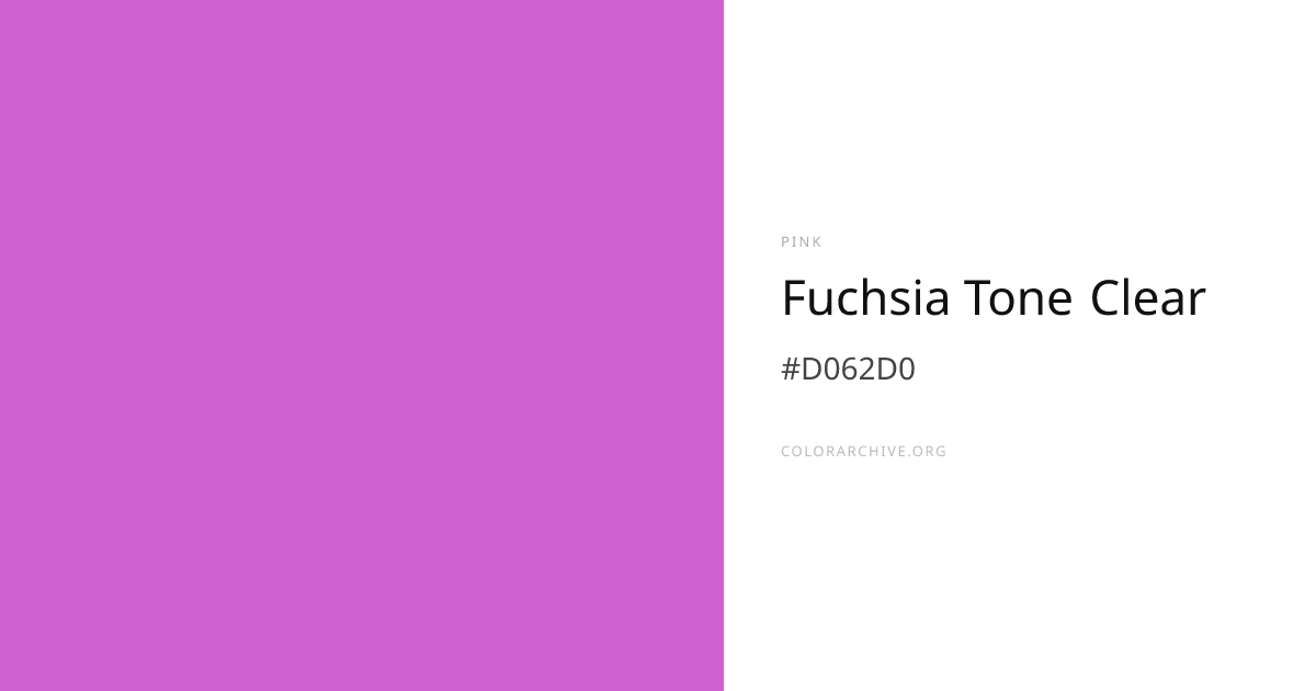 Fuchsia Tone Clear — #D062D0 Hex Color Code | ColorArchive