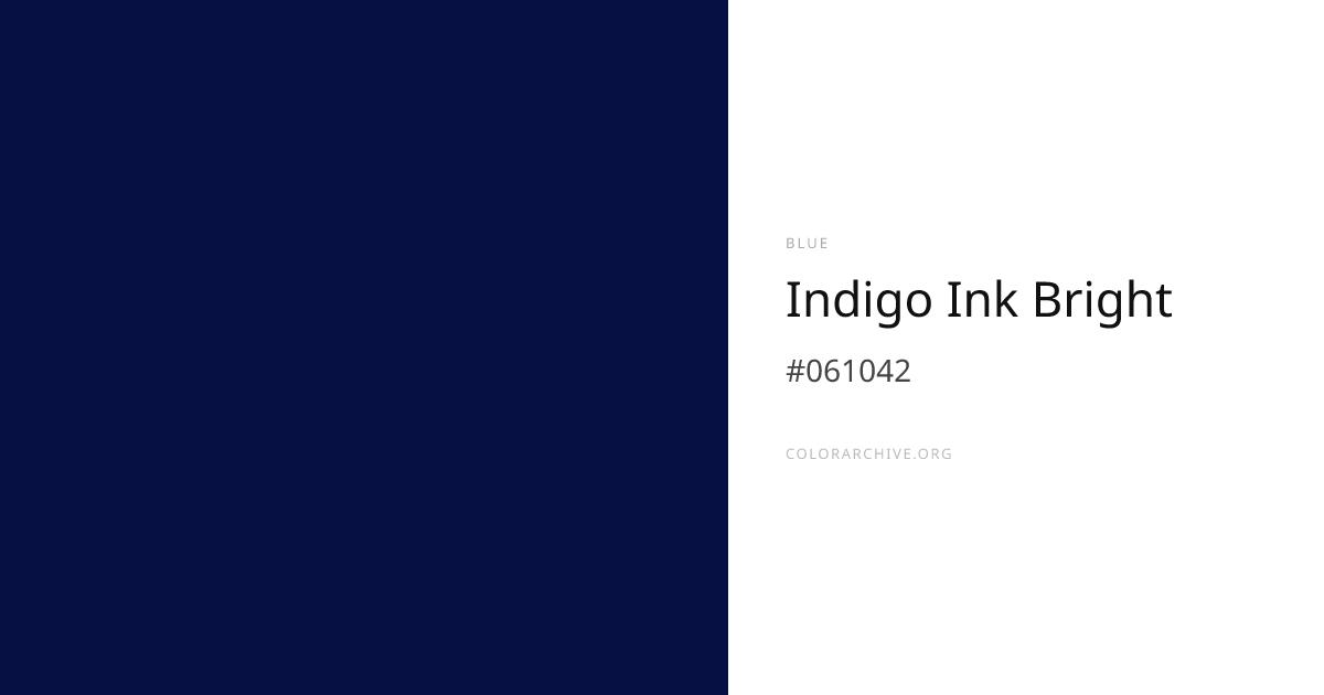 Indigo Ink Bright — #061042 Hex Color Code | ColorArchive