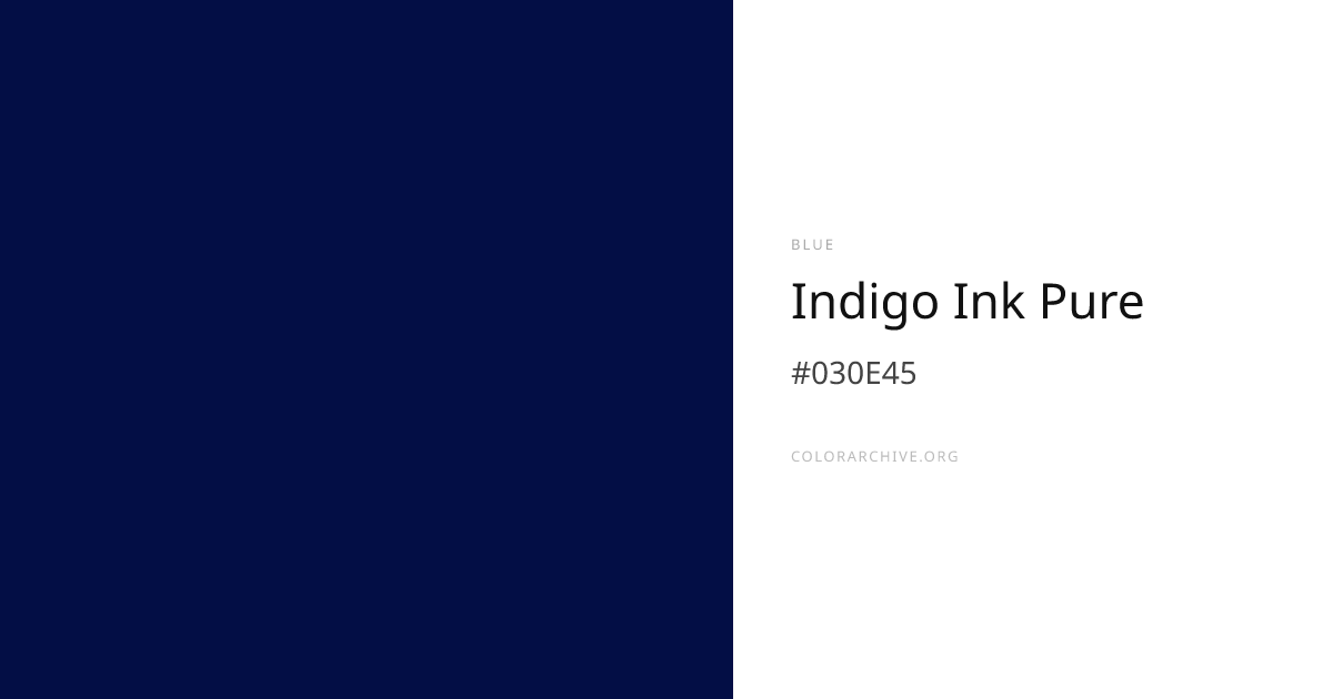 Indigo Ink Pure — #030E45 Hex Color Code | ColorArchive