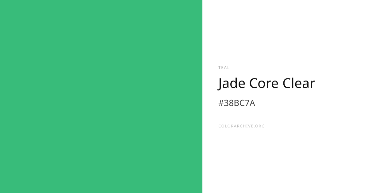 Jade Core Clear — #38BC7A Hex Color Code | ColorArchive