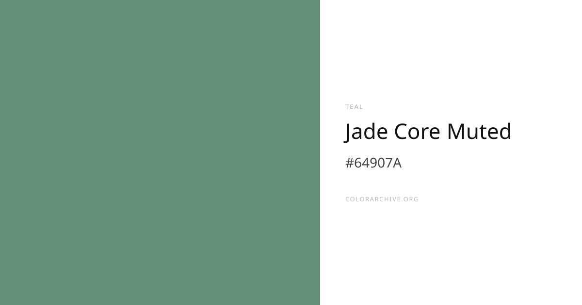 Jade Core Muted — #64907A Hex Color Code | ColorArchive