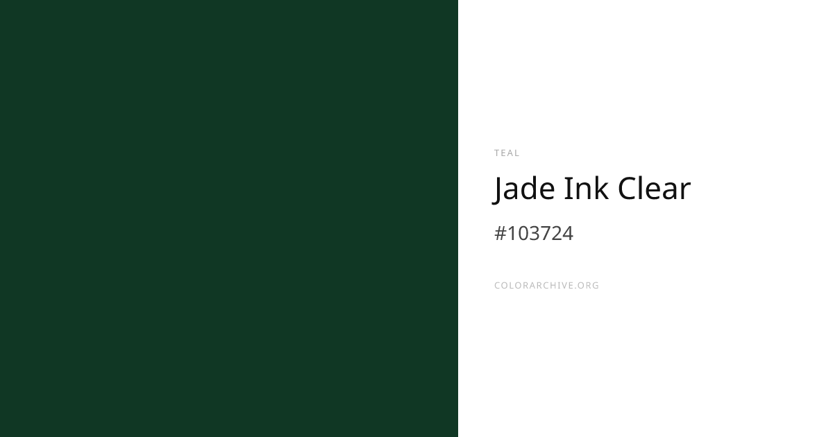 Jade Ink Clear — #103724 Hex Color Code | ColorArchive
