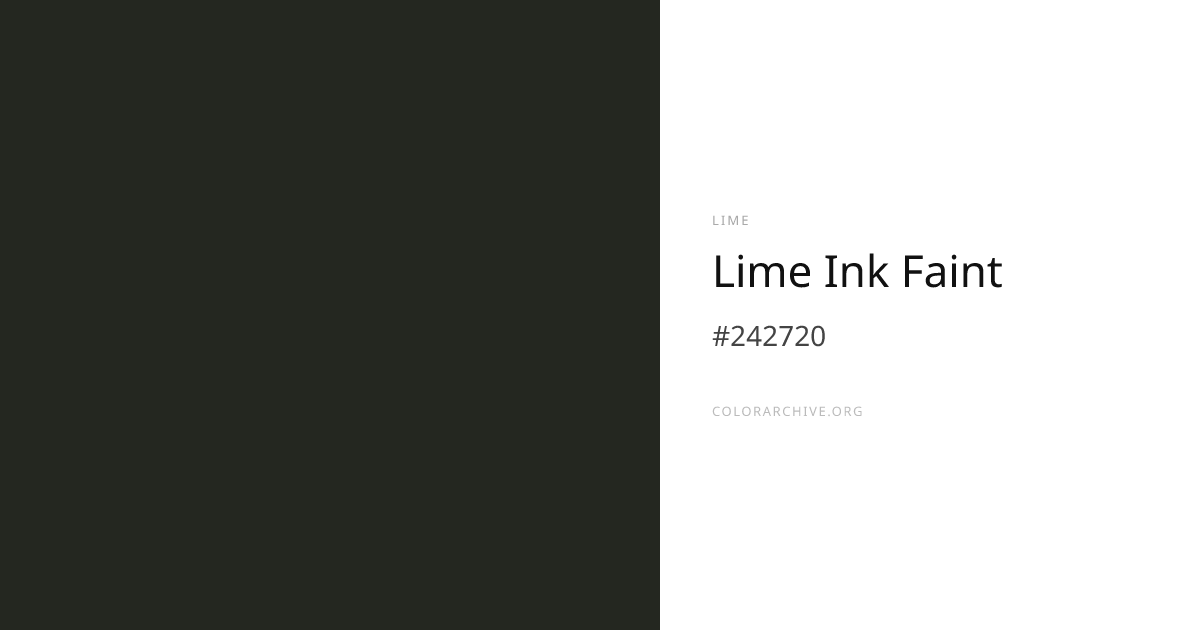 Lime Ink Faint — #242720 Hex Color Code | ColorArchive