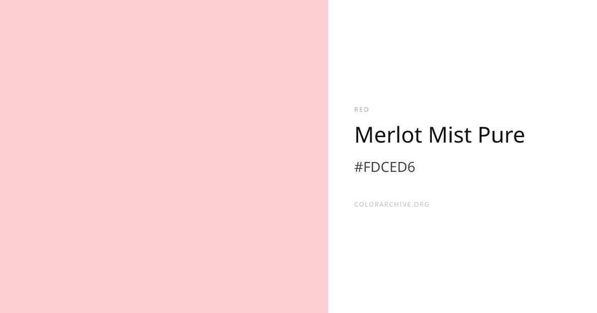 Merlot Mist Pure — #FDCED6 Hex Color Code | ColorArchive
