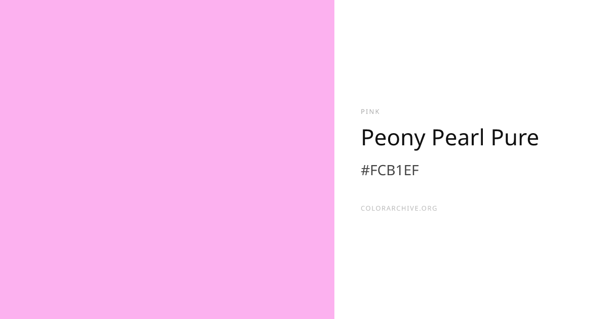 Peony Pearl Pure — #FCB1EF Hex Color Code | ColorArchive