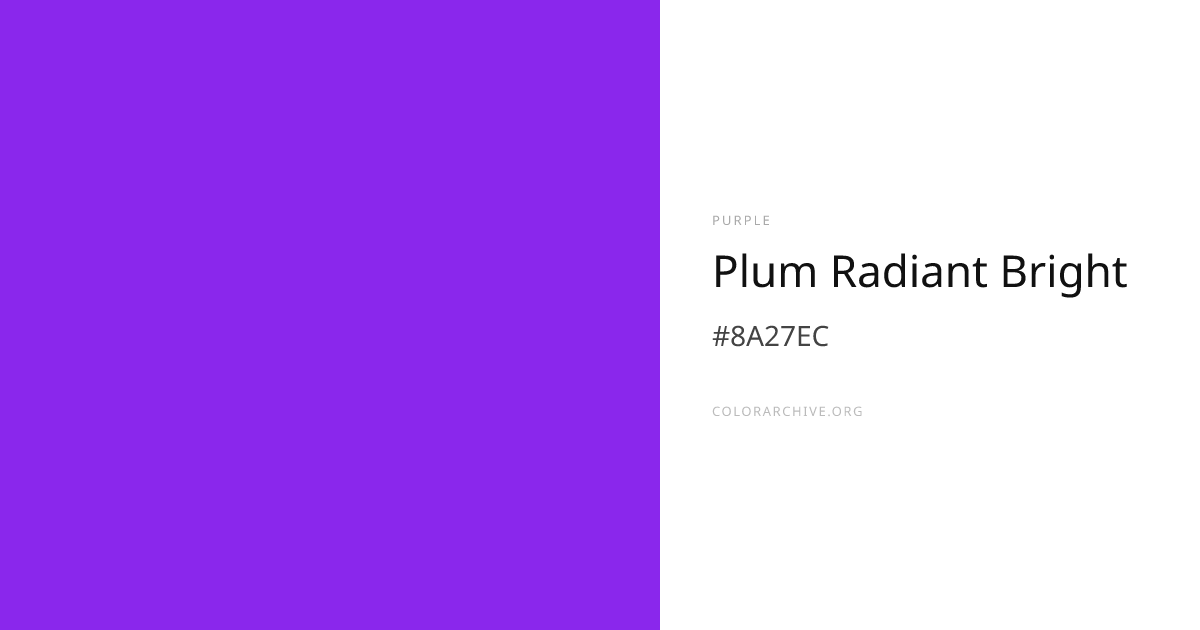 Plum Radiant Bright — #8A27EC Hex Color Code | ColorArchive