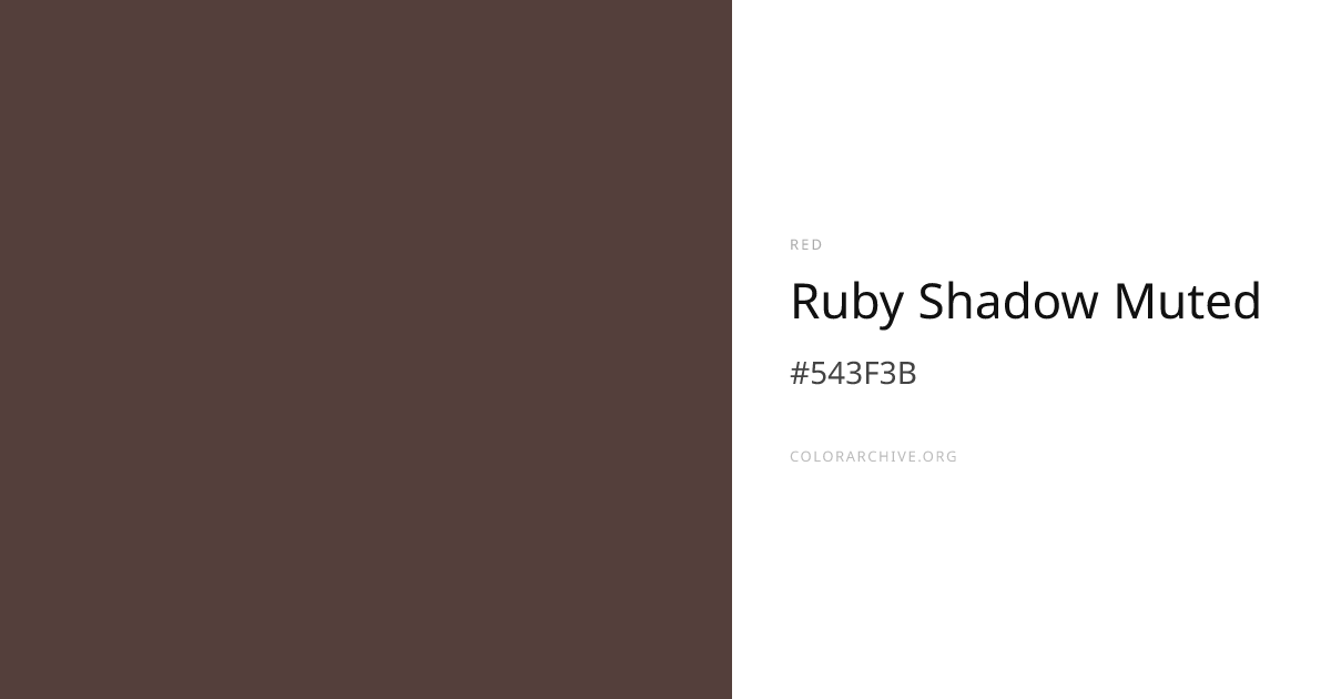 Ruby Shadow Muted — #543F3B Hex Color Code | ColorArchive