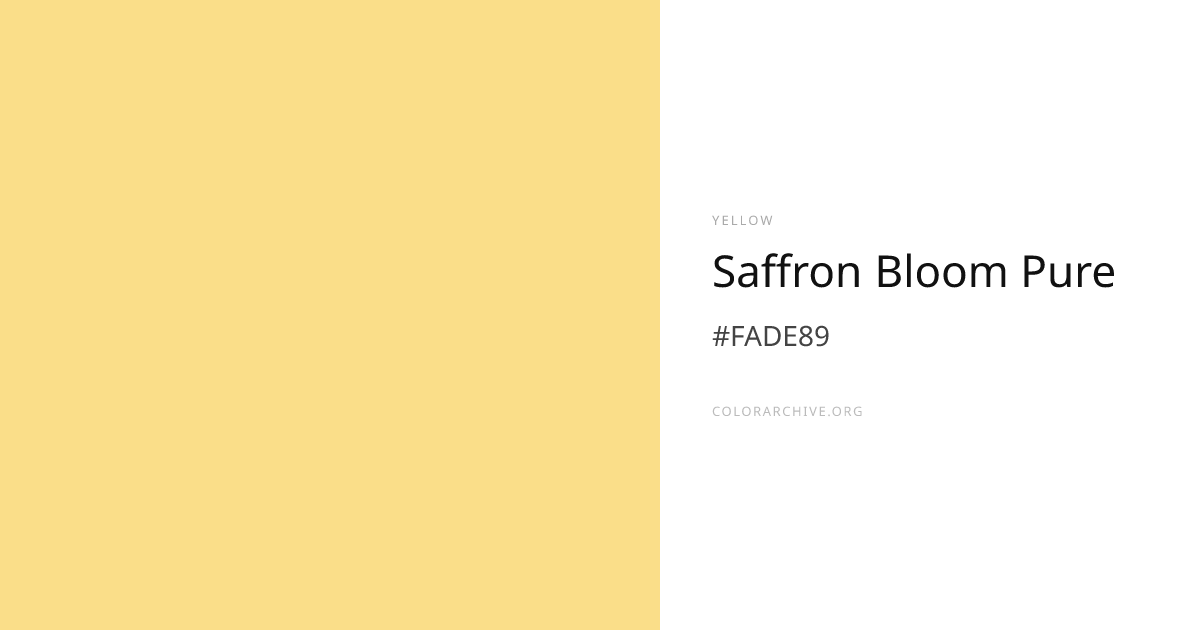 Saffron Bloom Pure — #FADE89 Hex Color Code | ColorArchive