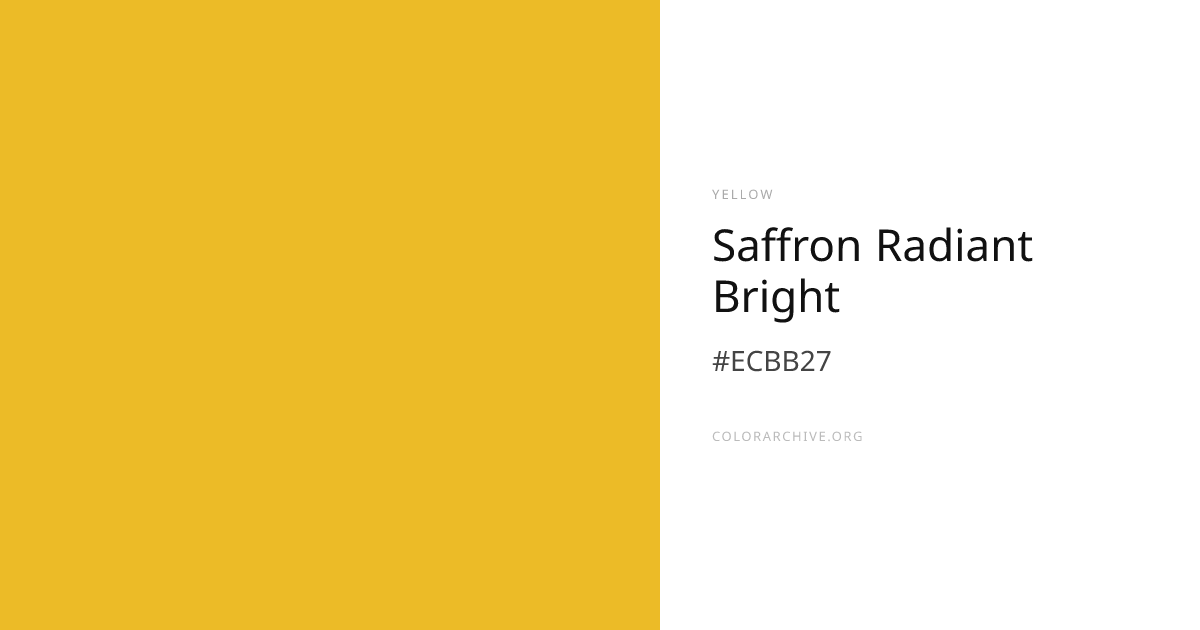 Saffron Radiant Bright — #ECBB27 Hex Color Code | ColorArchive