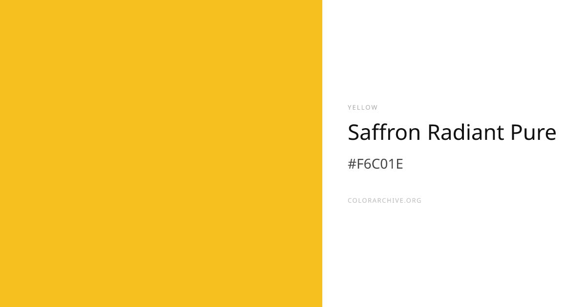 Saffron Radiant Pure — #F6C01E Hex Color Code | ColorArchive