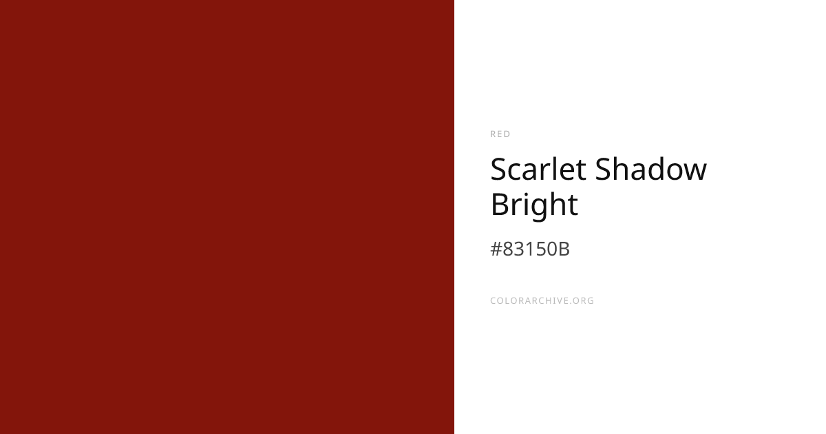 Scarlet Shadow Bright — #83150B Hex Color Code | ColorArchive