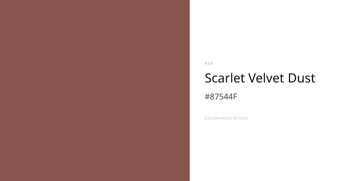 Scarlet Velvet Dust — #87544F Hex Color Code | ColorArchive