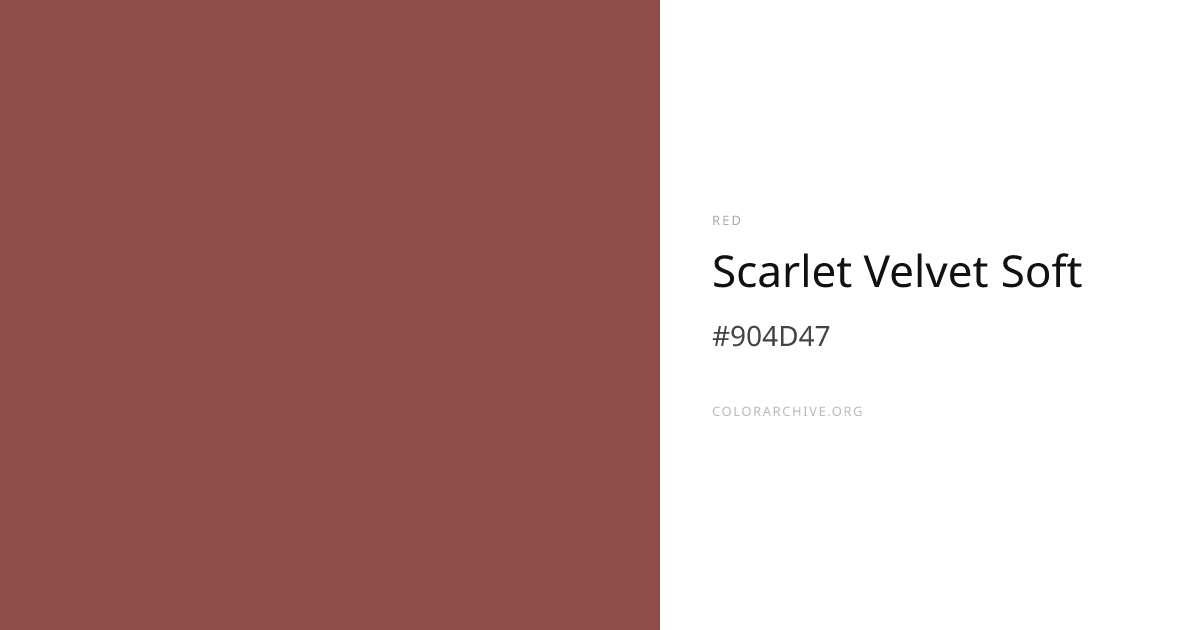 Scarlet Velvet Soft — #904D47 Hex Color Code | ColorArchive