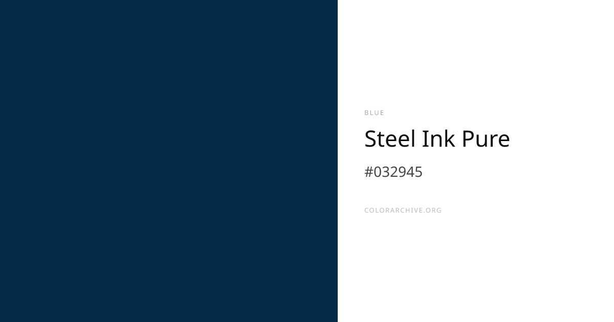 Steel Ink Pure — #032945 Hex Color Code | ColorArchive