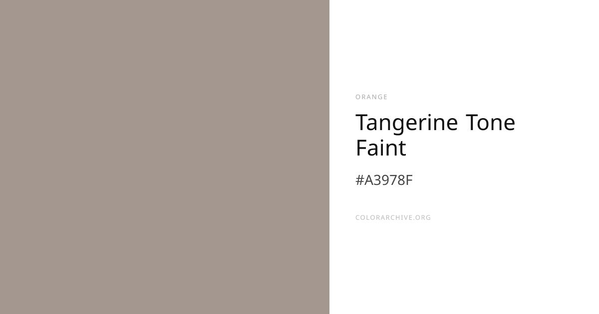 Tangerine Tone Faint — #A3978F Hex Color Code | ColorArchive