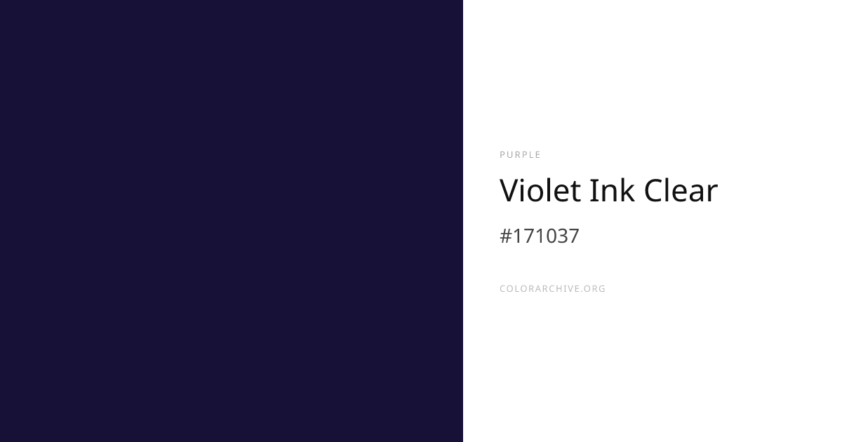 Violet Ink Clear — #171037 Hex Color Code | ColorArchive