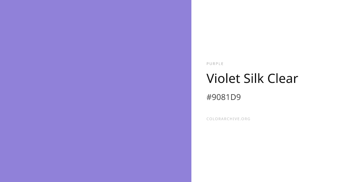 Violet Silk Clear — #9081D9 Hex Color Code | ColorArchive