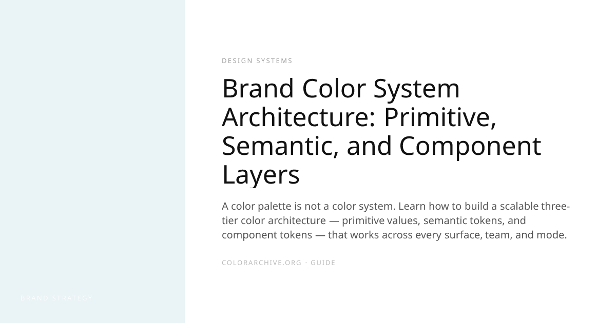 Brand Color System Architecture: Primitive, Semantic, and Component ...