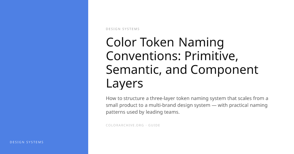 Color Token Naming Conventions: Primitive, Semantic, and Component ...