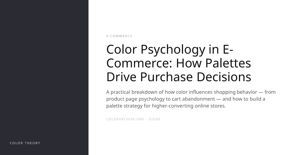 Color Psychology in E-Commerce: How Palettes Drive Purchase Decisions ...