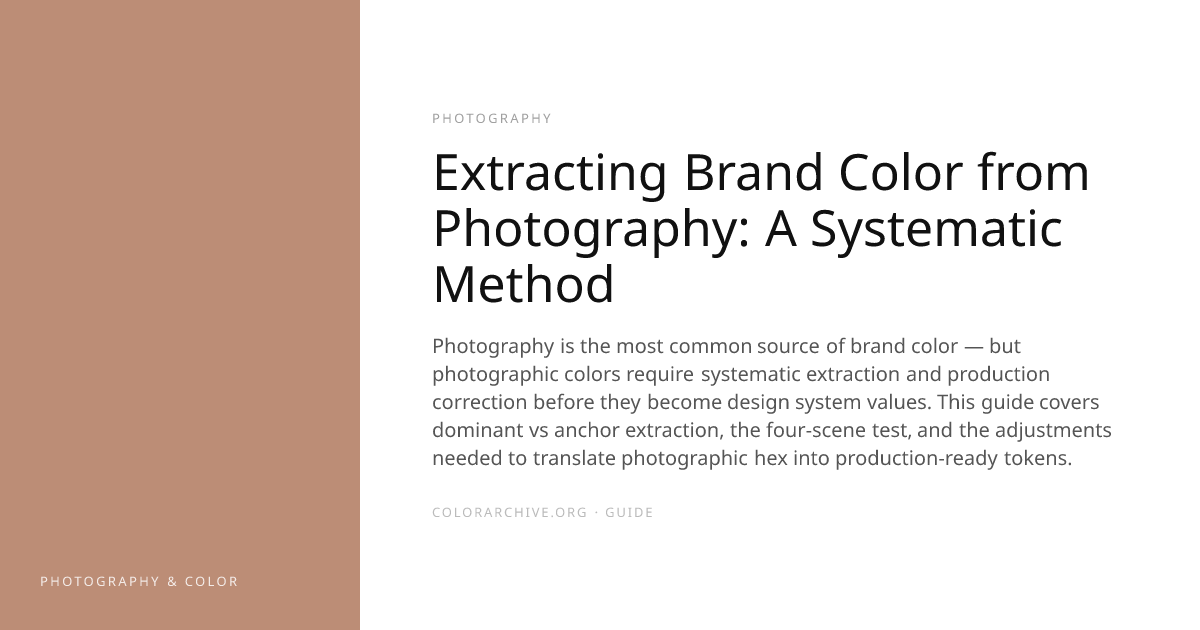 Extracting Brand Color from Photography: A Systematic Method ...
