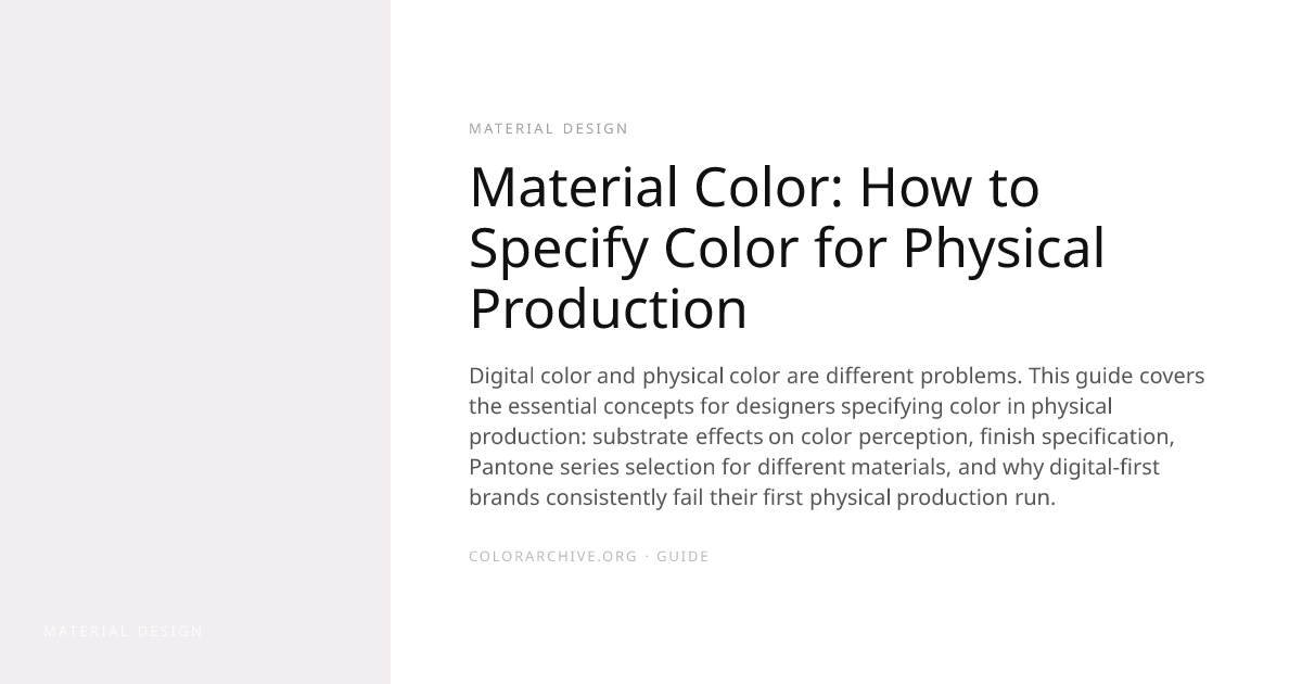 Material Color: How to Specify Color for Physical Production ...