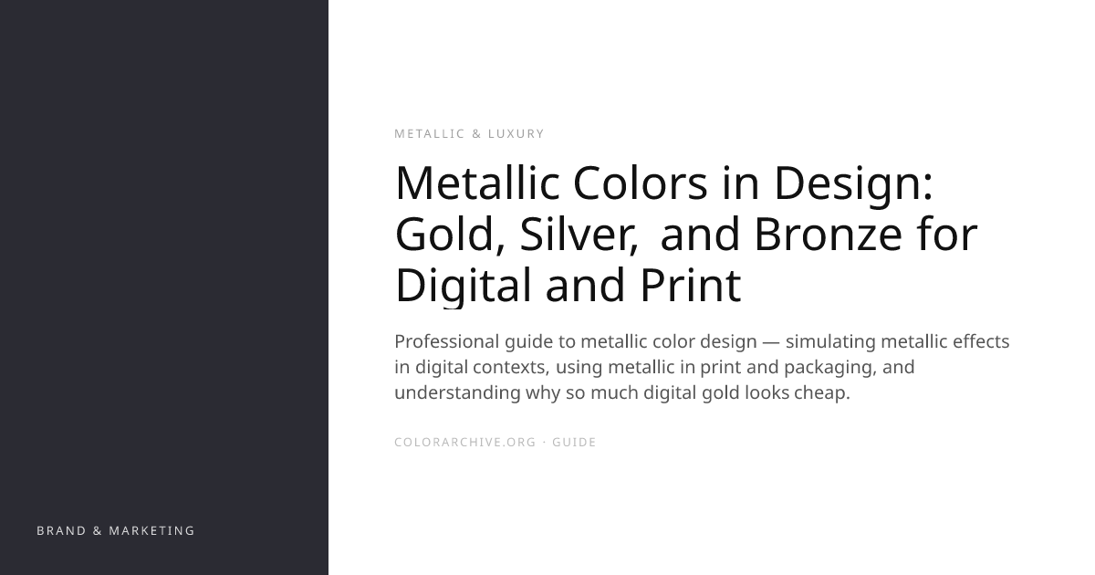 Metallic Colors in Design: Gold, Silver, and Bronze for Digital and ...