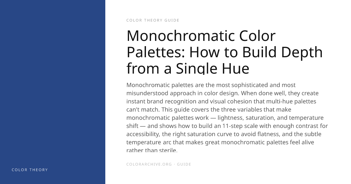 Monochromatic Color Palettes: How to Build Depth from a Single Hue ...
