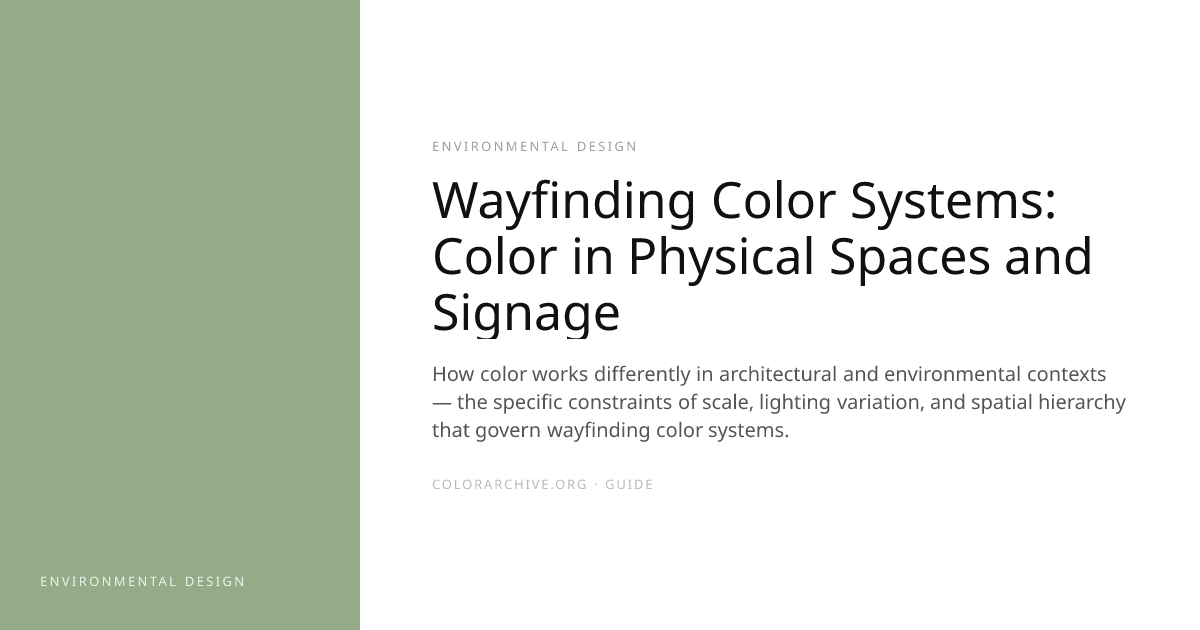 Wayfinding Color Systems: Color in Physical Spaces and Signage ...