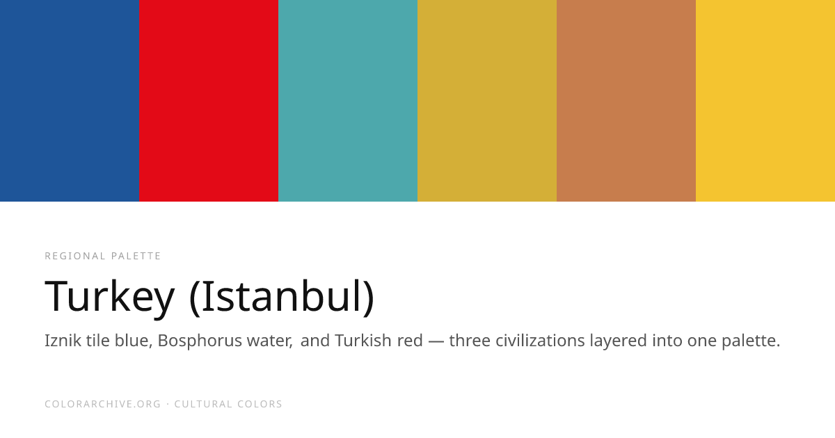 Turkey (Istanbul) Color Palette — Hex Codes & Cultural Context ...