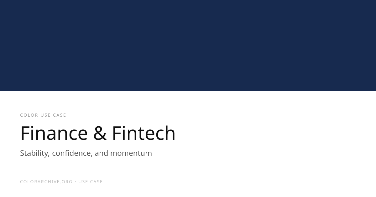 Finance & Fintech Color Palettes — Design Guide | ColorArchive