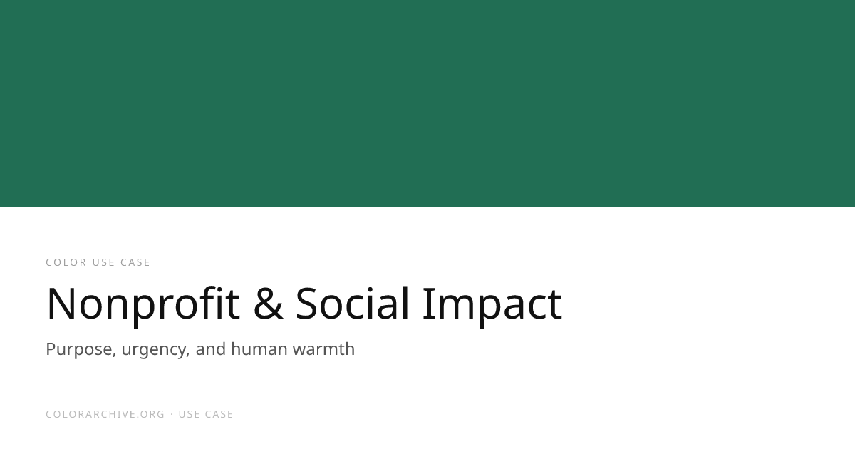 Nonprofit & Social Impact Color Palettes — Design Guide | ColorArchive